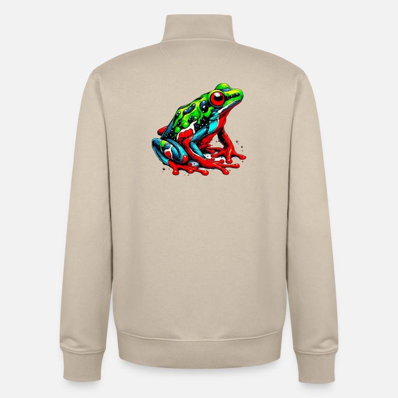 Grenouille - Sweat zippé unisexe en coton bio Stanley/Stella - beige crème