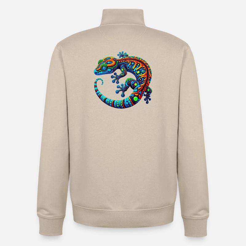 Gecko - Sweat zippé unisexe en coton bio Stanley/Stella - beige crème