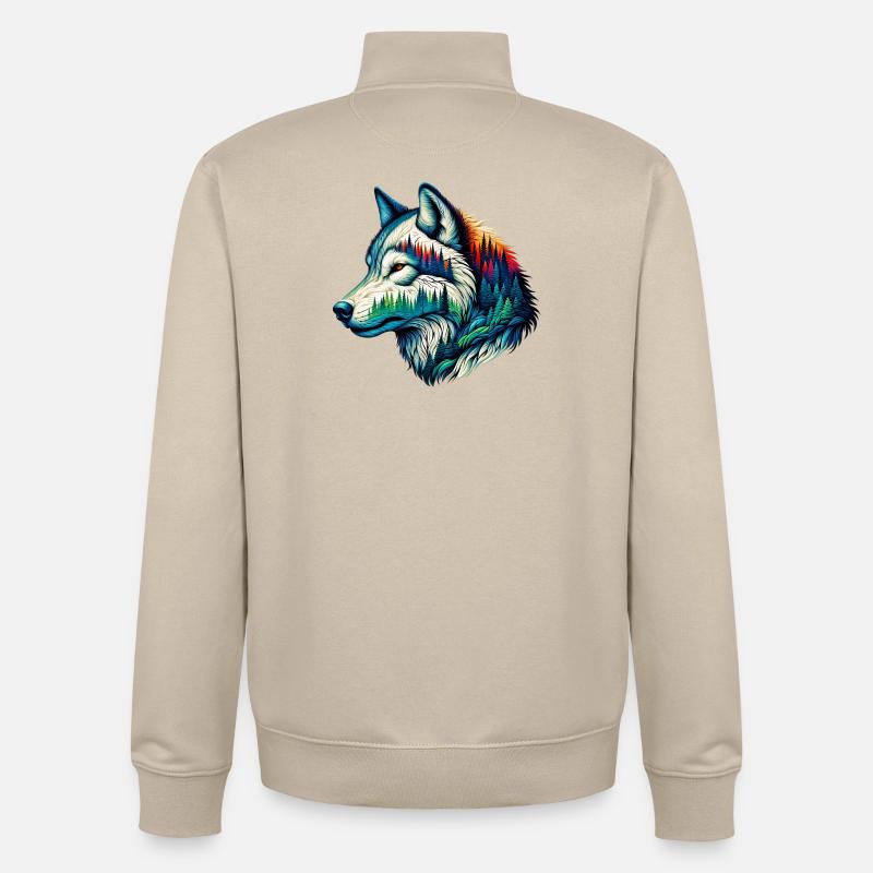Loup - Sweat zippé unisexe en coton bio Stanley/Stella - beige crème