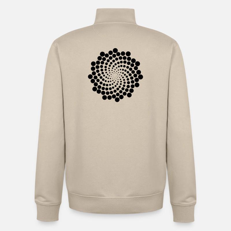 Spirale de point de tourbillon - Sweat zippé unisexe en coton bio Stanley/Stella - beige crème