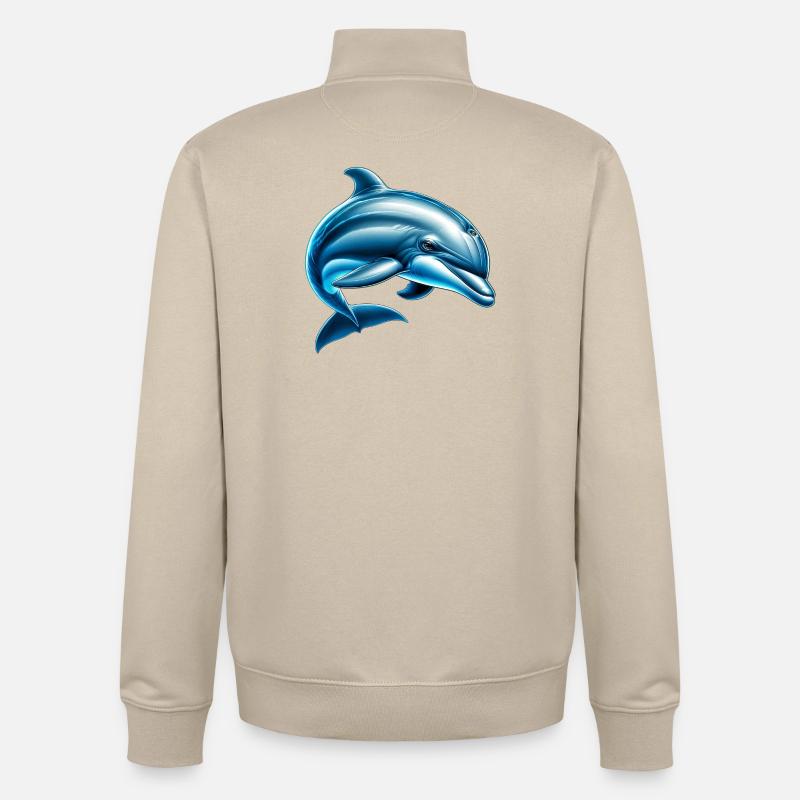 Delfin - Unisex Organic Zip Sweatshirt von Stanley/Stella - Cremebeige