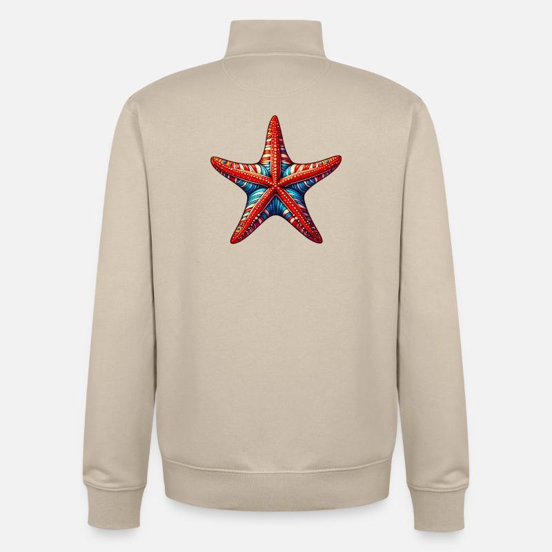 Seestern - Unisex Organic Zip Sweatshirt von Stanley/Stella - Cremebeige