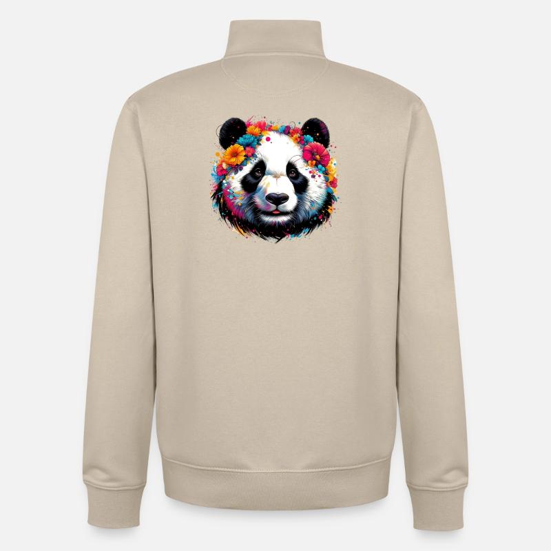 Panda - Unisex Organic Zip Sweatshirt von Stanley/Stella - Cremebeige