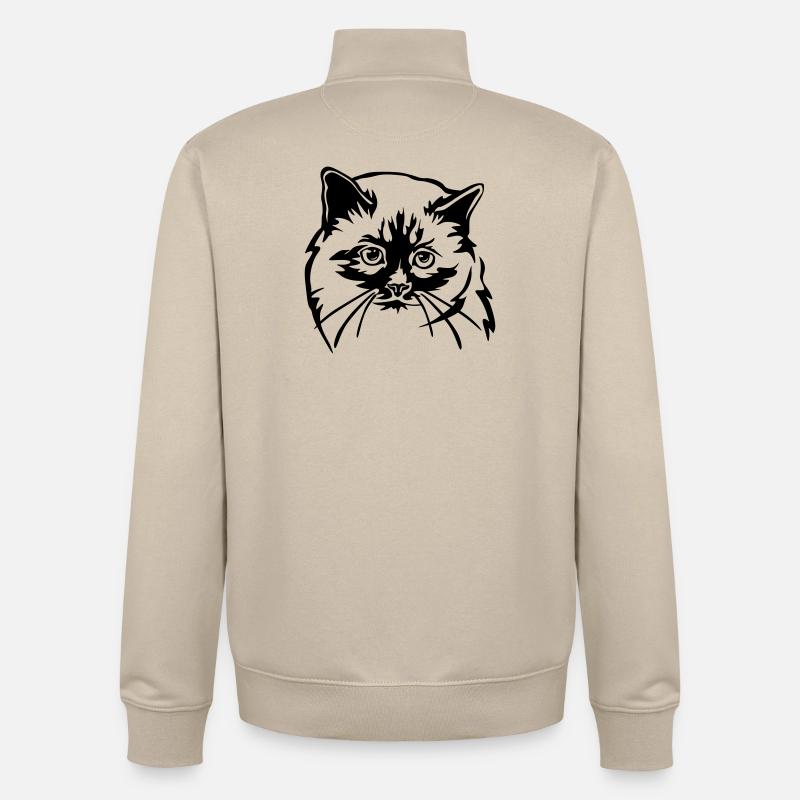 Birma Katze - Unisex Organic Zip Sweatshirt von Stanley/Stella - Cremebeige