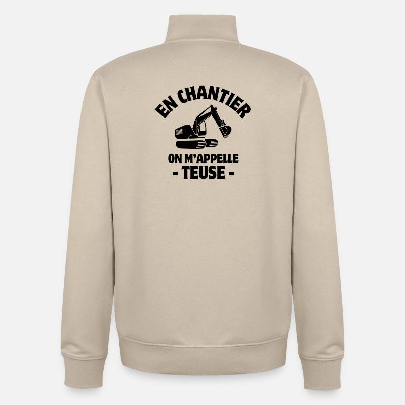 Bauleiter, Bagger, Baumaschine - Unisex Organic Zip Sweatshirt von Stanley/Stella - Cremebeige