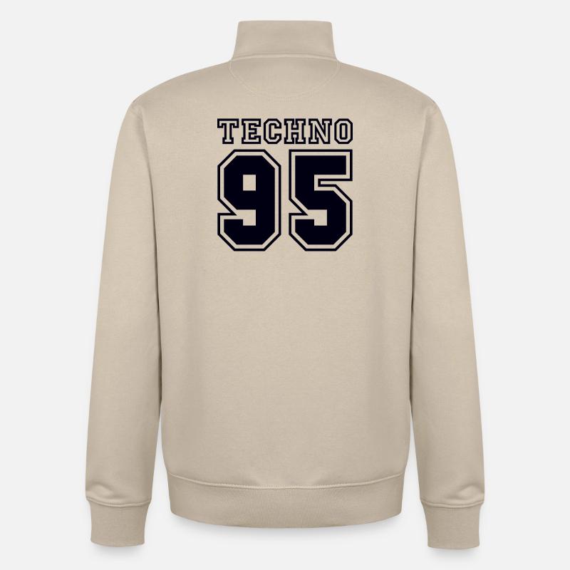 TECHNO 95 - Sweat zippé unisexe en coton bio Stanley/Stella - beige crème