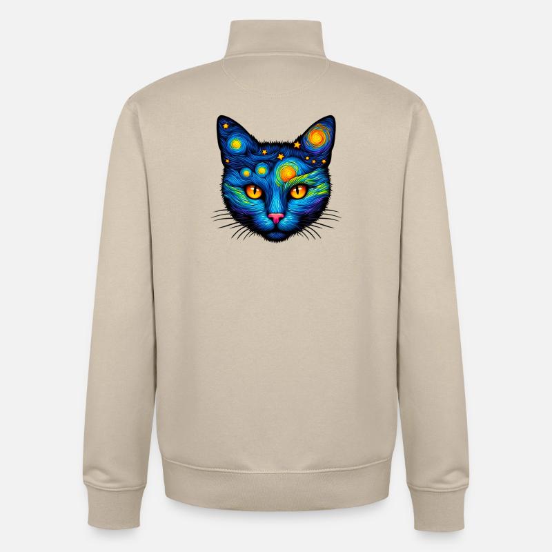 Chat - Sweat zippé unisexe en coton bio Stanley/Stella - beige crème