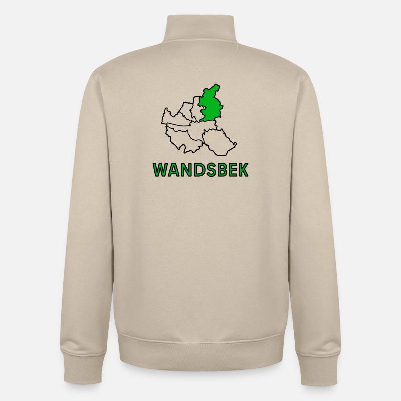 Wandsbek, un quartier de Hambourg - Sweat zippé unisexe en coton bio Stanley/Stella - beige crème