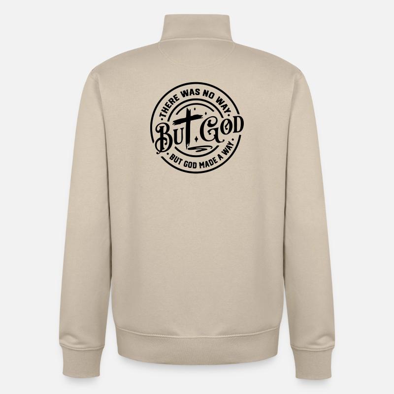 Geometrisches abstraktes Strichzeichnungsdesign - Unisex Organic Zip Sweatshirt von Stanley/Stella - Cremebeige