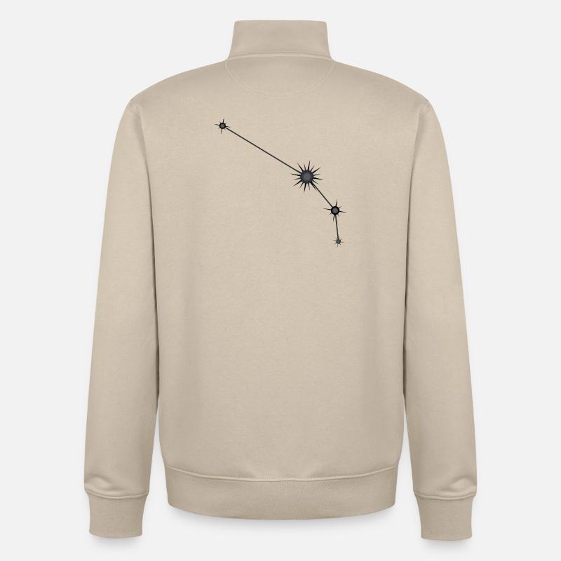 Widder Stern Sternbild Sternzeichen Schwarz & Grau - Unisex Organic Zip Sweatshirt von Stanley/Stella - Cremebeige