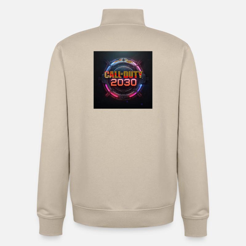 Frontline 2030 Neon Expanse - Sweat zippé unisexe en coton bio Stanley/Stella - beige crème