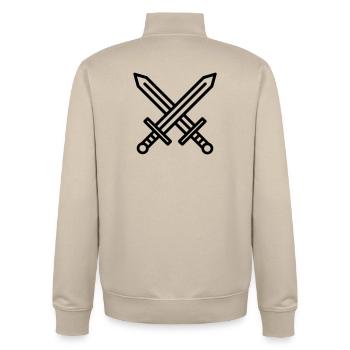 Schwerter - Unisex Organic Zip Sweatshirt von Stanley/Stella - Cremebeige - Hinten - AI Model Male 185 dark (185cm)