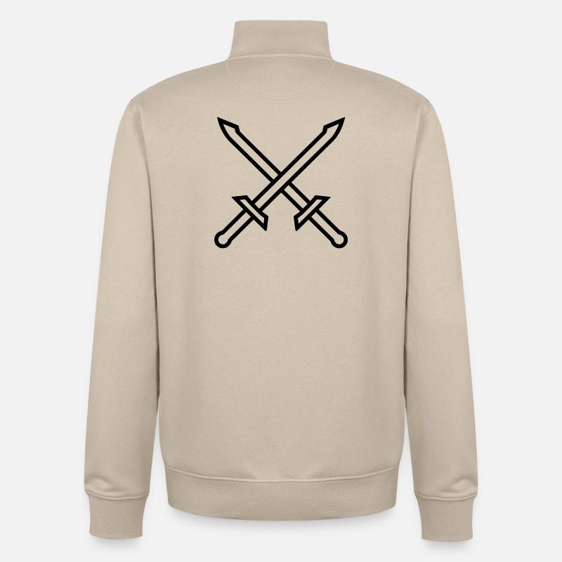 Deux épées - Sweat zippé unisexe en coton bio Stanley/Stella - beige crème