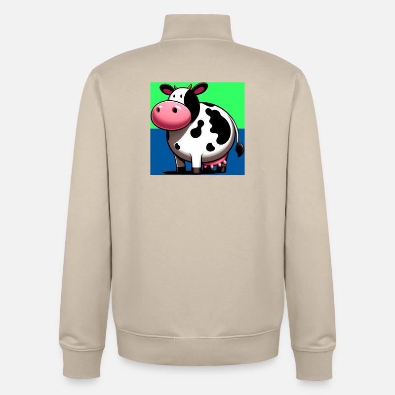 vache - Sweat zippé unisexe en coton bio Stanley/Stella - beige crème