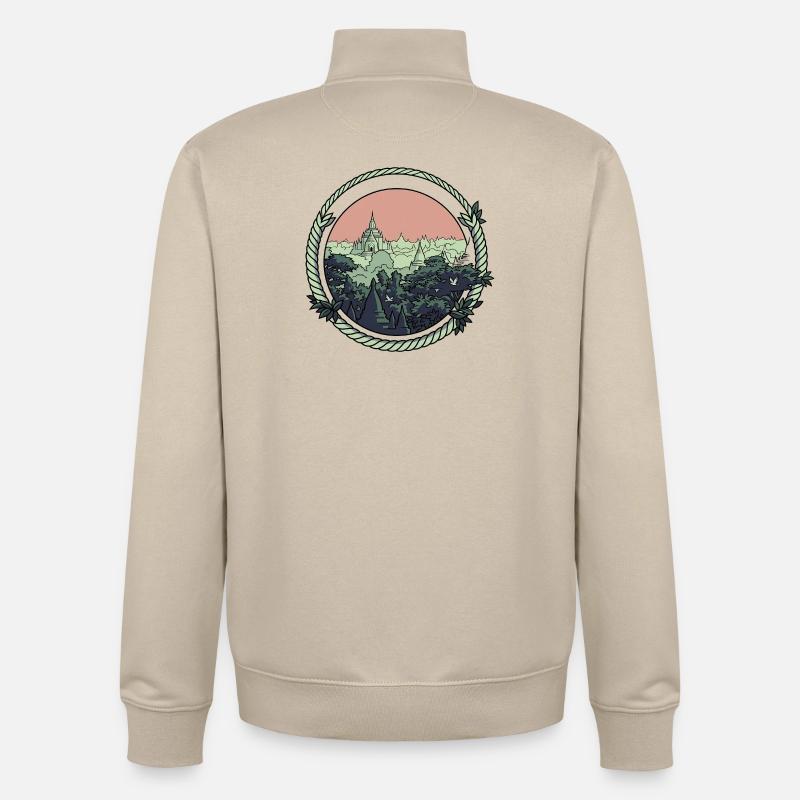 Pagode Comic-Style - Unisex Organic Zip Sweatshirt von Stanley/Stella - Cremebeige