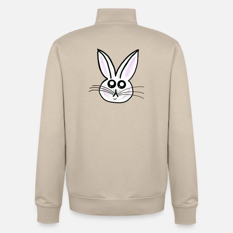 Lapin Lapin de Pâques Lapin - Sweat zippé unisexe en coton bio Stanley/Stella - beige crème