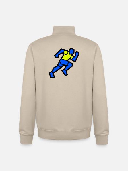 Fast Polygon Runner Marathon Team - Unisex Organic Zip Sweatshirt by Stanley/Stella - desert dust