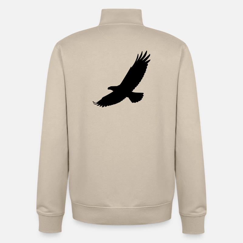 Falcon in flight - Unisex Organic Zip Sweatshirt by Stanley/Stella - desert dust