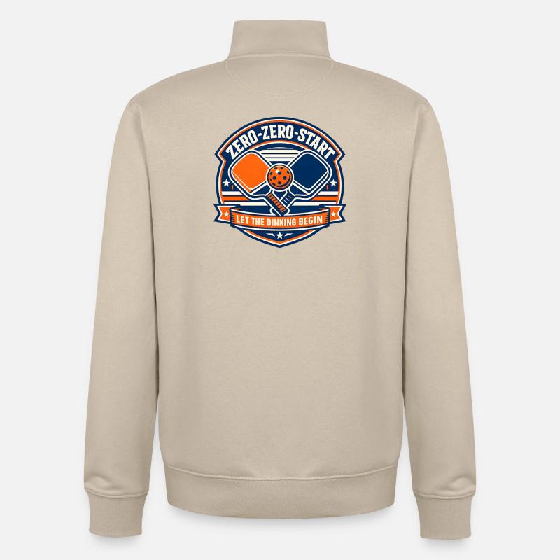 Zero-Zero-Start Drinking Badge - Unisex Organic Zip Sweatshirt by Stanley/Stella - desert dust
