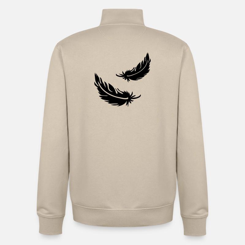 Zwei fliegende Federn - Unisex Organic Zip Sweatshirt von Stanley/Stella - Cremebeige
