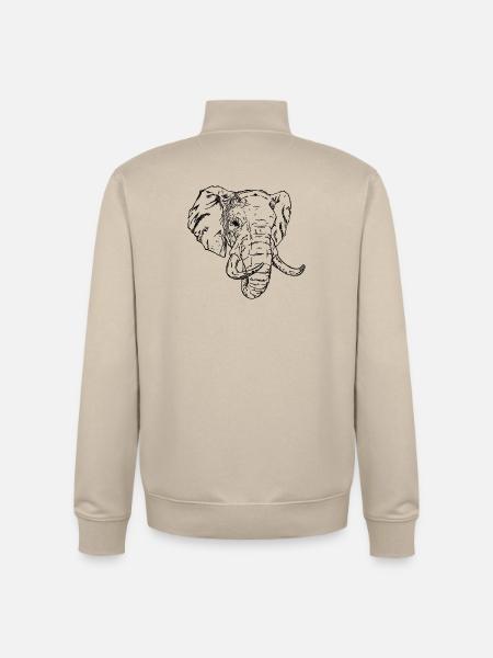 Elephant - Unisex Organic Zip Sweatshirt by Stanley/Stella - desert dust