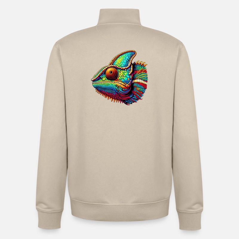 Caméléon - Sweat zippé unisexe en coton bio Stanley/Stella - beige crème