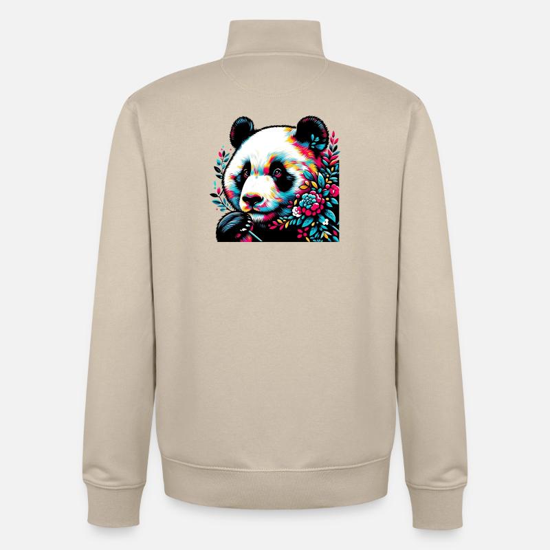 Panda - Unisex Organic Zip Sweatshirt von Stanley/Stella - Cremebeige