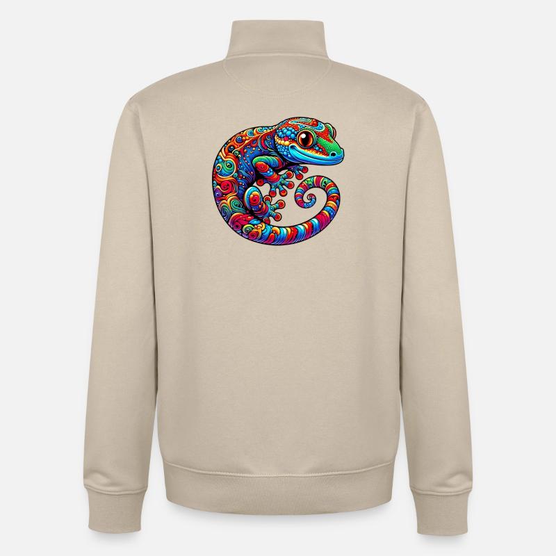 Gecko - Sweat zippé unisexe en coton bio Stanley/Stella - beige crème