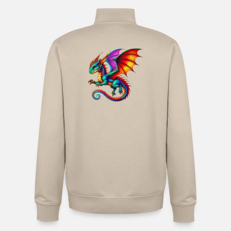 Dragon - Sweat zippé unisexe en coton bio Stanley/Stella - beige crème