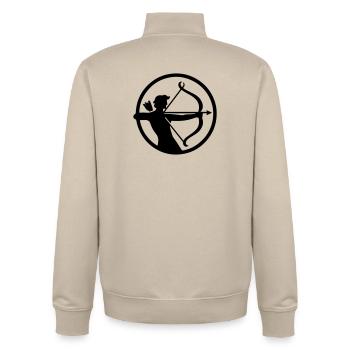 Sagittaire - Sweat zippé unisexe en coton bio Stanley/Stella - beige crème - Dos - AI Model Male 185 dark (185cm)