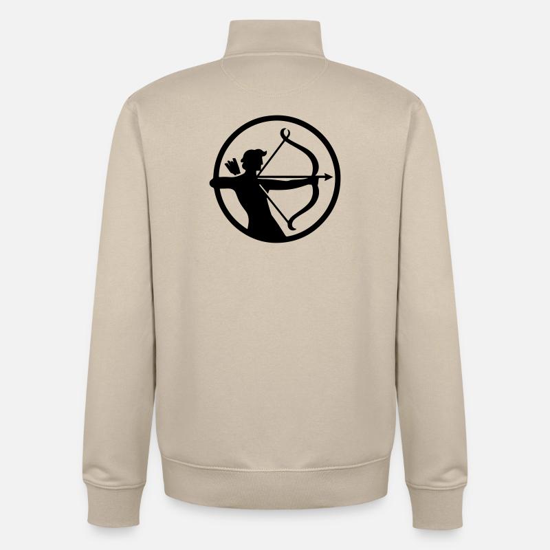 Sagittaire - Sweat zippé unisexe en coton bio Stanley/Stella - beige crème