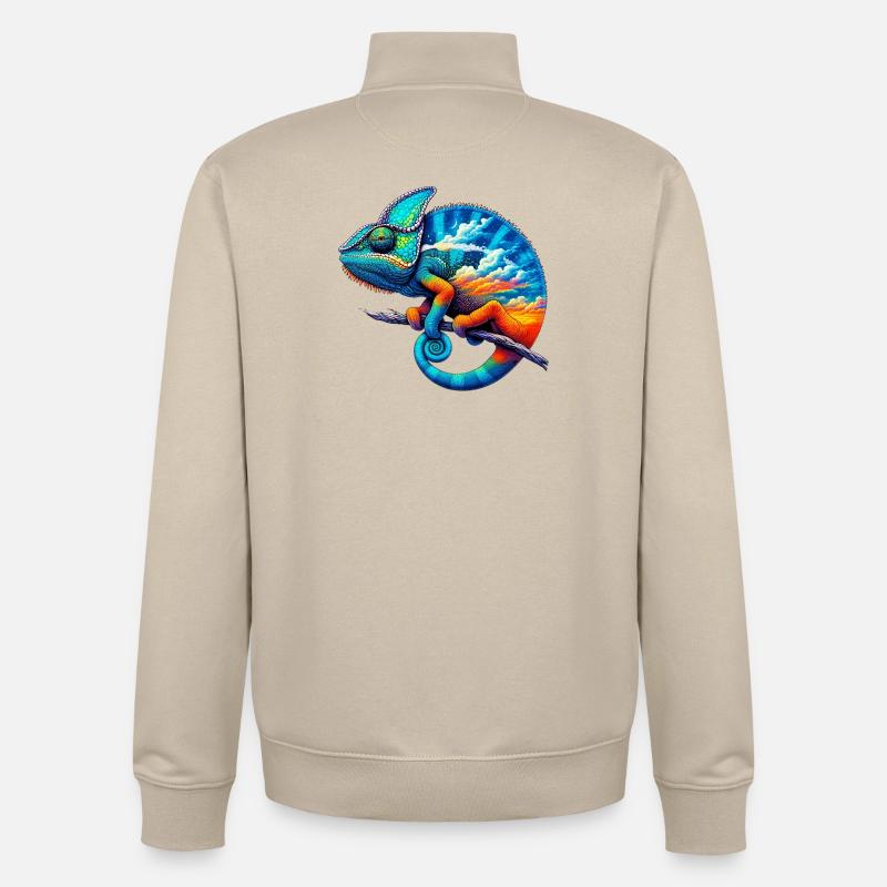 Caméléon - Sweat zippé unisexe en coton bio Stanley/Stella - beige crème