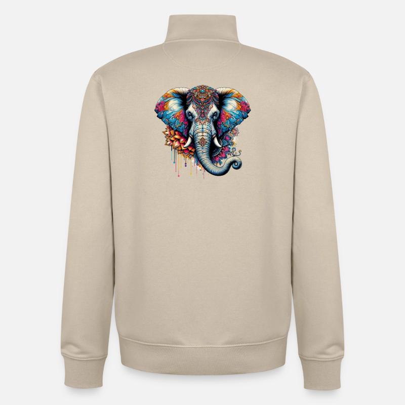Elefant - Unisex Organic Zip Sweatshirt von Stanley/Stella - Cremebeige