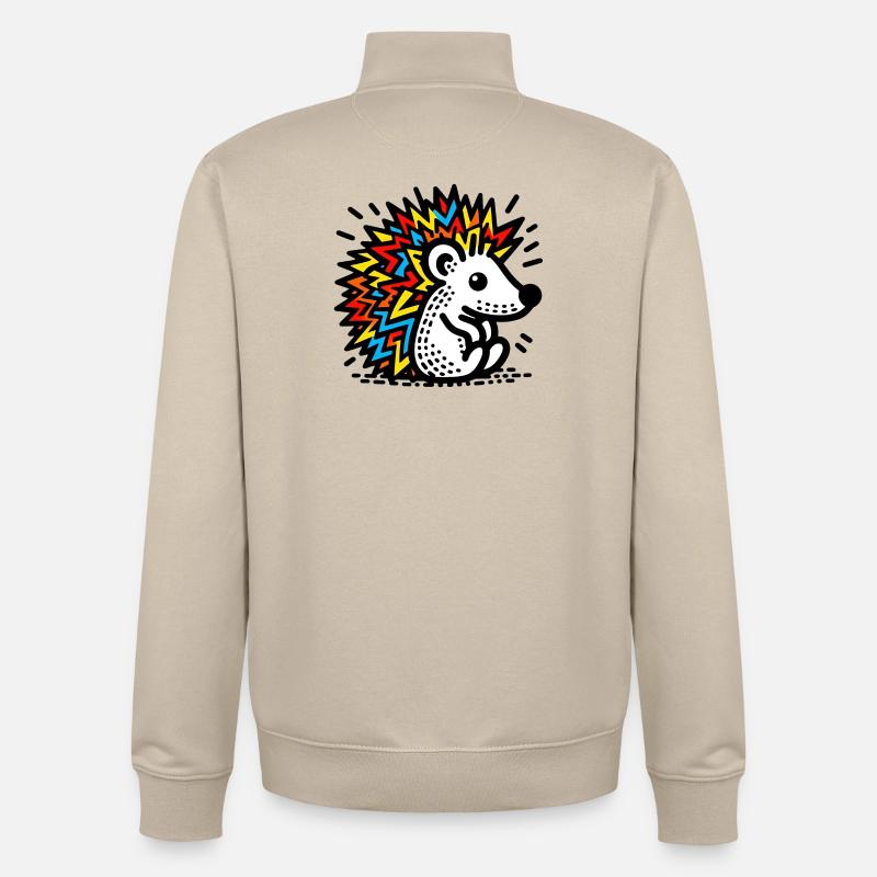 Hérisson - Sweat zippé unisexe en coton bio Stanley/Stella - beige crème