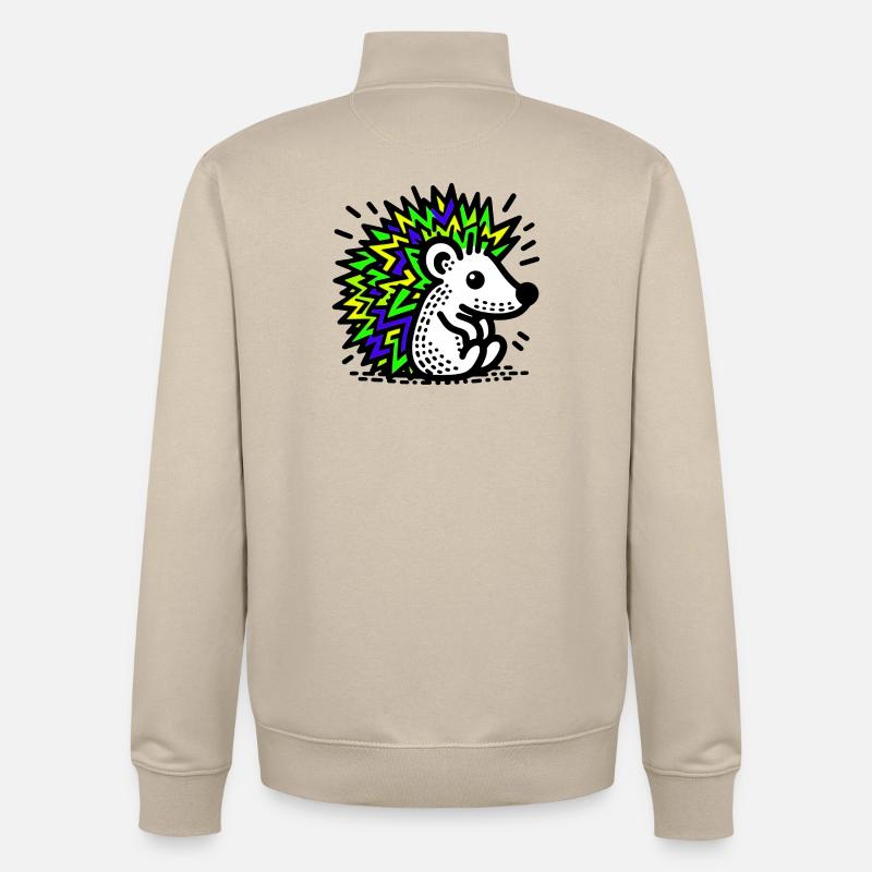 Hérisson - Sweat zippé unisexe en coton bio Stanley/Stella - beige crème
