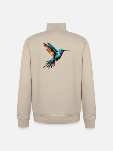 Hummingbird - Unisex Organic Zip Sweatshirt by Stanley/Stella - desert dust