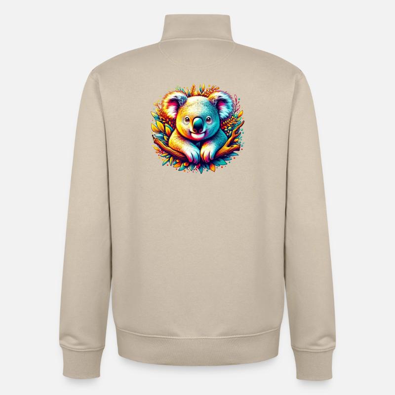 Koala - Sweat zippé unisexe en coton bio Stanley/Stella - beige crème