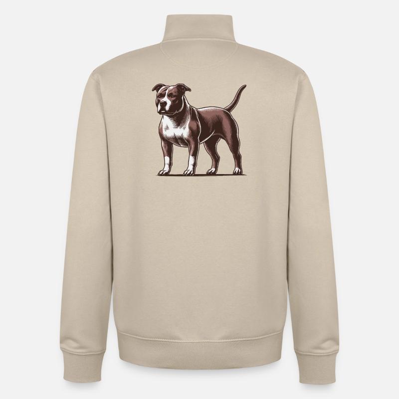Pitbull - Unisex Organic Zip Sweatshirt von Stanley/Stella - Cremebeige