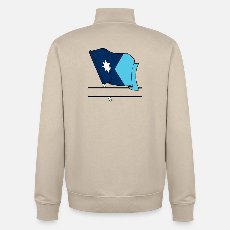 Drapeau Minnesota bannière de texte - Sweat zippé unisexe en coton bio Stanley/Stella - beige crème