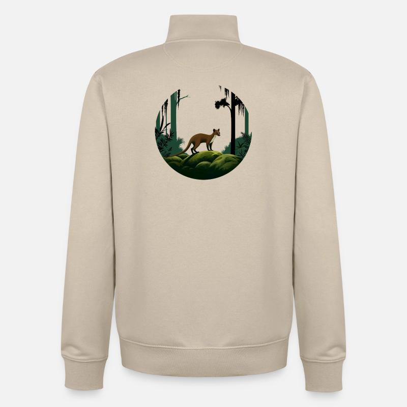 Fossa - Sweat zippé unisexe en coton bio Stanley/Stella - beige crème