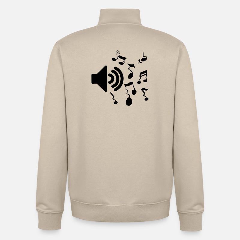Volume du logo du haut-parleur - Sweat zippé unisexe en coton bio Stanley/Stella - beige crème