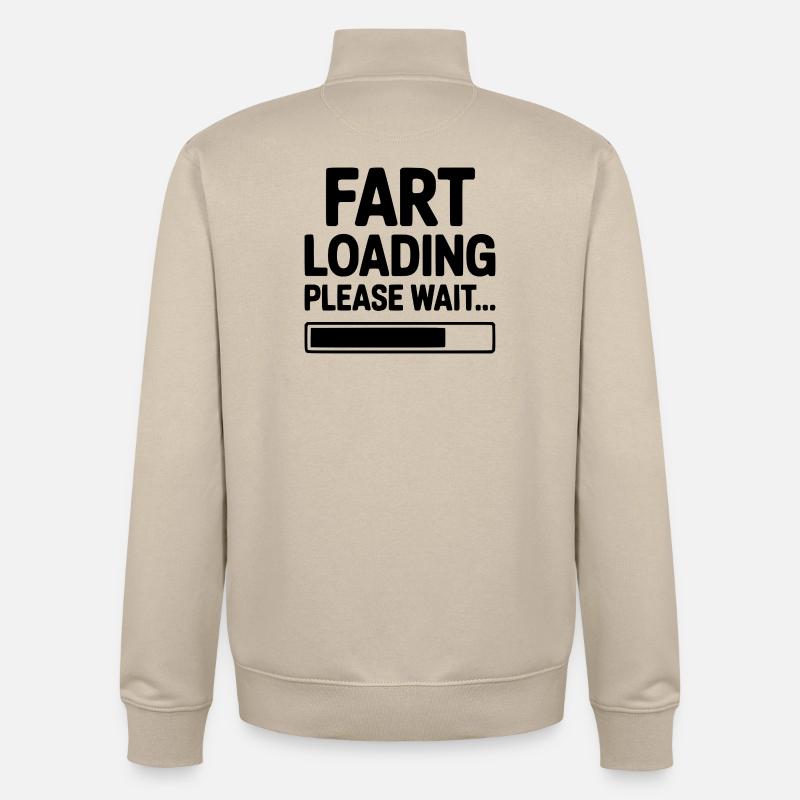 Fart Loading Please Wait... - Unisex Organic Zip Sweatshirt by Stanley/Stella - desert dust