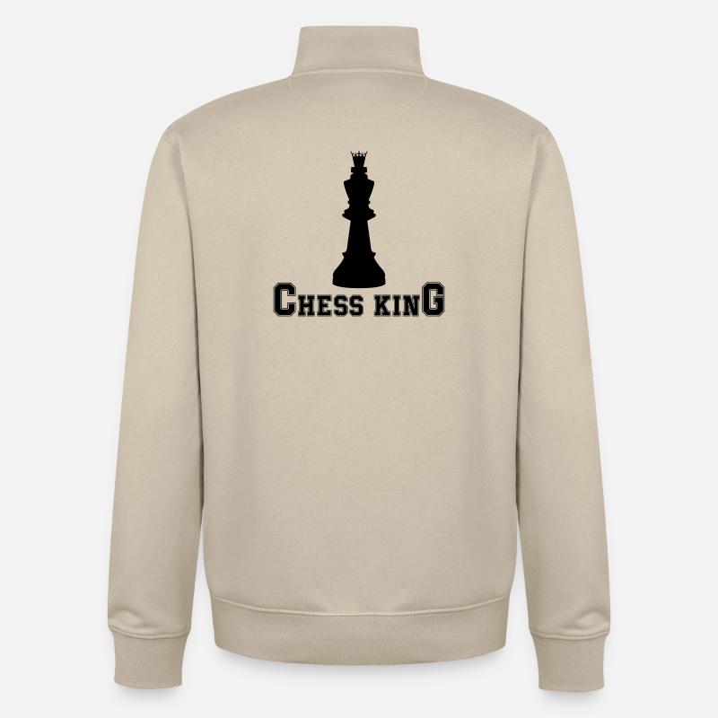 Roi des échecs - Sweat zippé unisexe en coton bio Stanley/Stella - beige crème