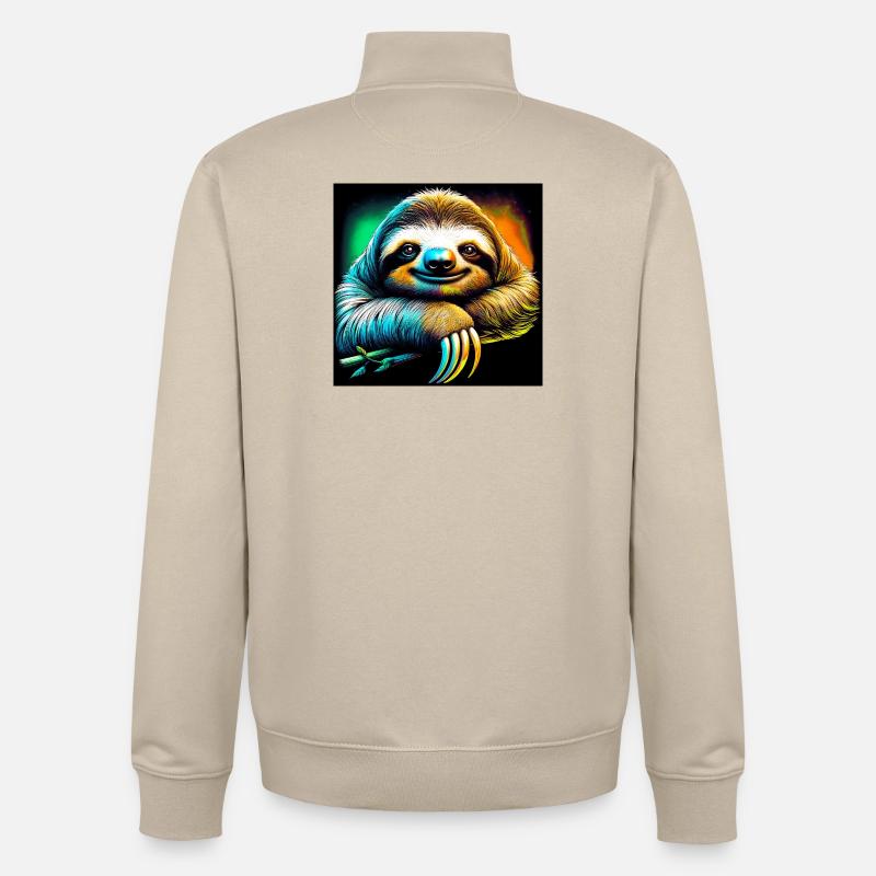 sloth - Unisex Organic Zip Sweatshirt by Stanley/Stella - desert dust