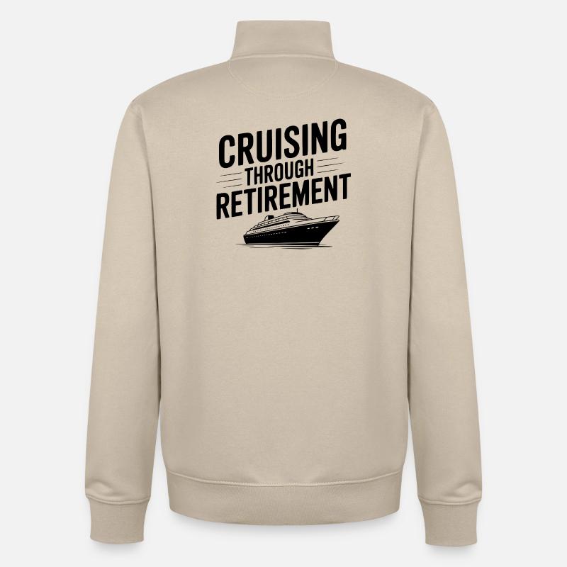 Croisière jusqu’à la retraite - Sweat zippé unisexe en coton bio Stanley/Stella - beige crème