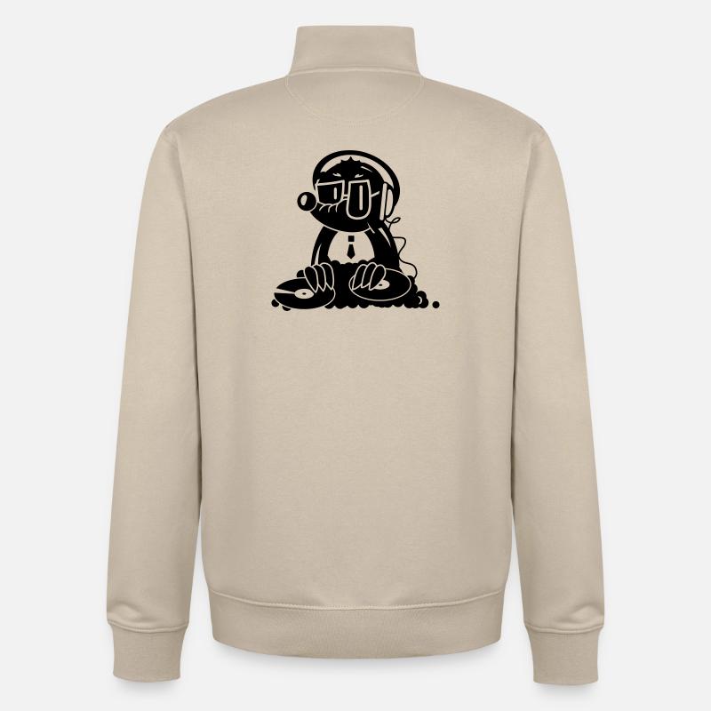 Ein Maulwurf als DJ - Unisex Organic Zip Sweatshirt von Stanley/Stella - Cremebeige