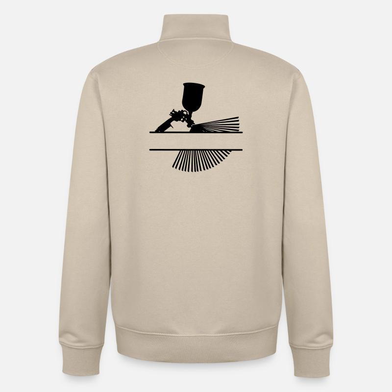 Spray mit Textbanner - Unisex Organic Zip Sweatshirt von Stanley/Stella - Cremebeige