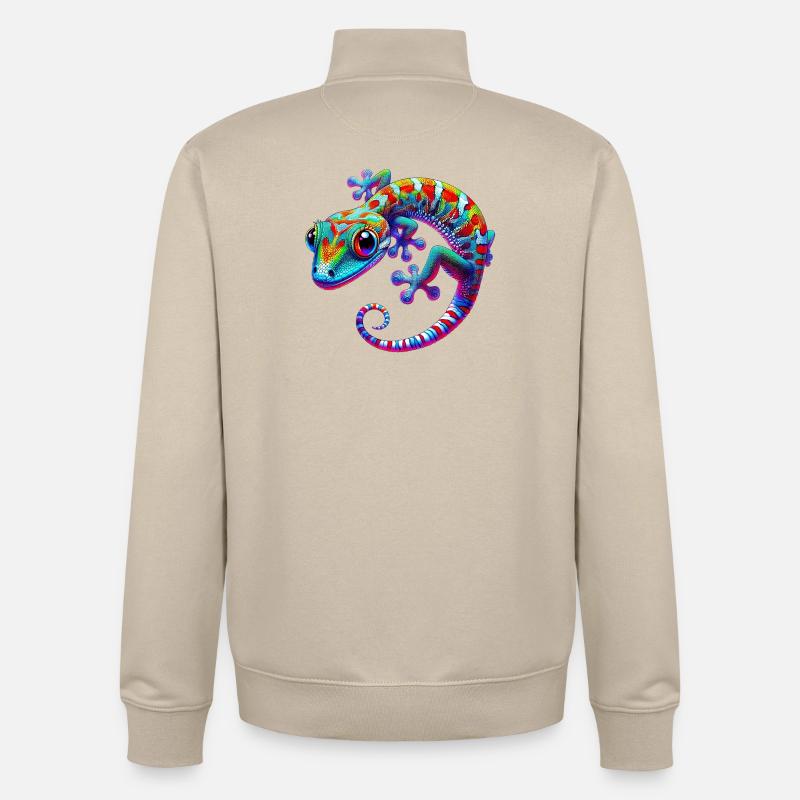 Gecko - Sweat zippé unisexe en coton bio Stanley/Stella - beige crème