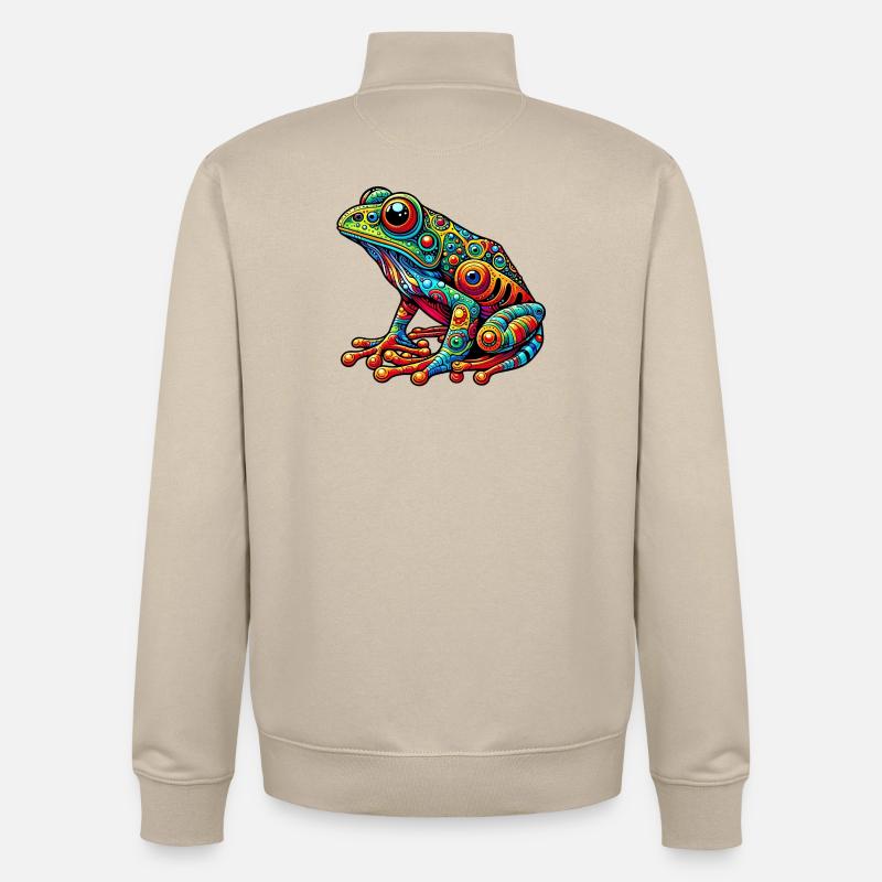 Grenouille - Sweat zippé unisexe en coton bio Stanley/Stella - beige crème