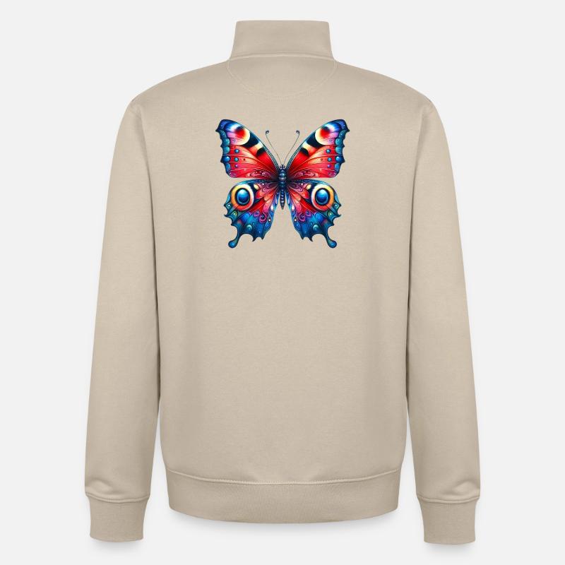 Papillon - Sweat zippé unisexe en coton bio Stanley/Stella - beige crème